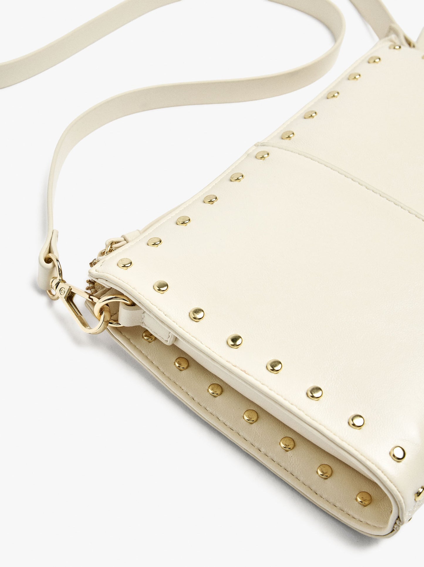 Crossbody Bag With Cracked Effect With Studs
