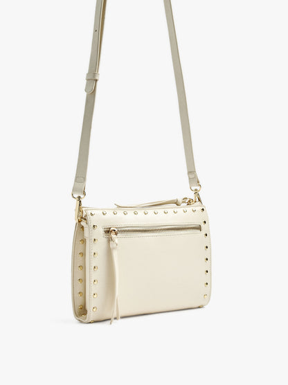 Crossbody Bag With Cracked Effect With Studs