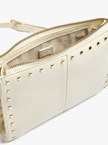 Crossbody Bag With Cracked Effect With Studs