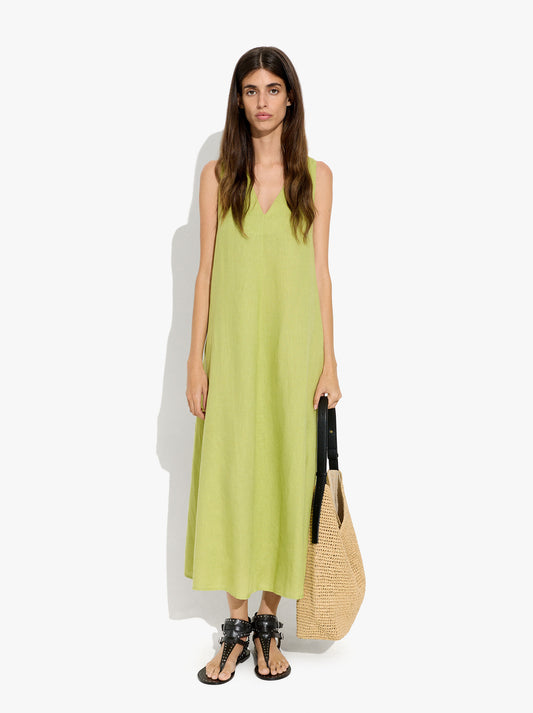 Long Dress With Crossed Straps 100% Linen