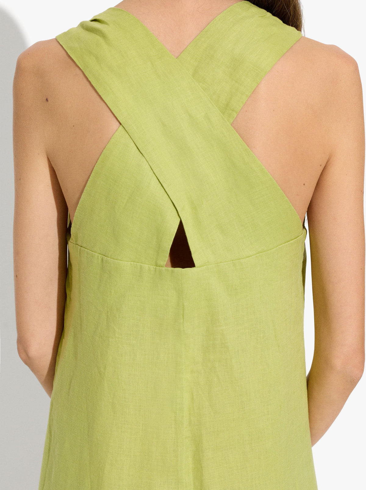 Long Dress With Crossed Straps 100% Linen