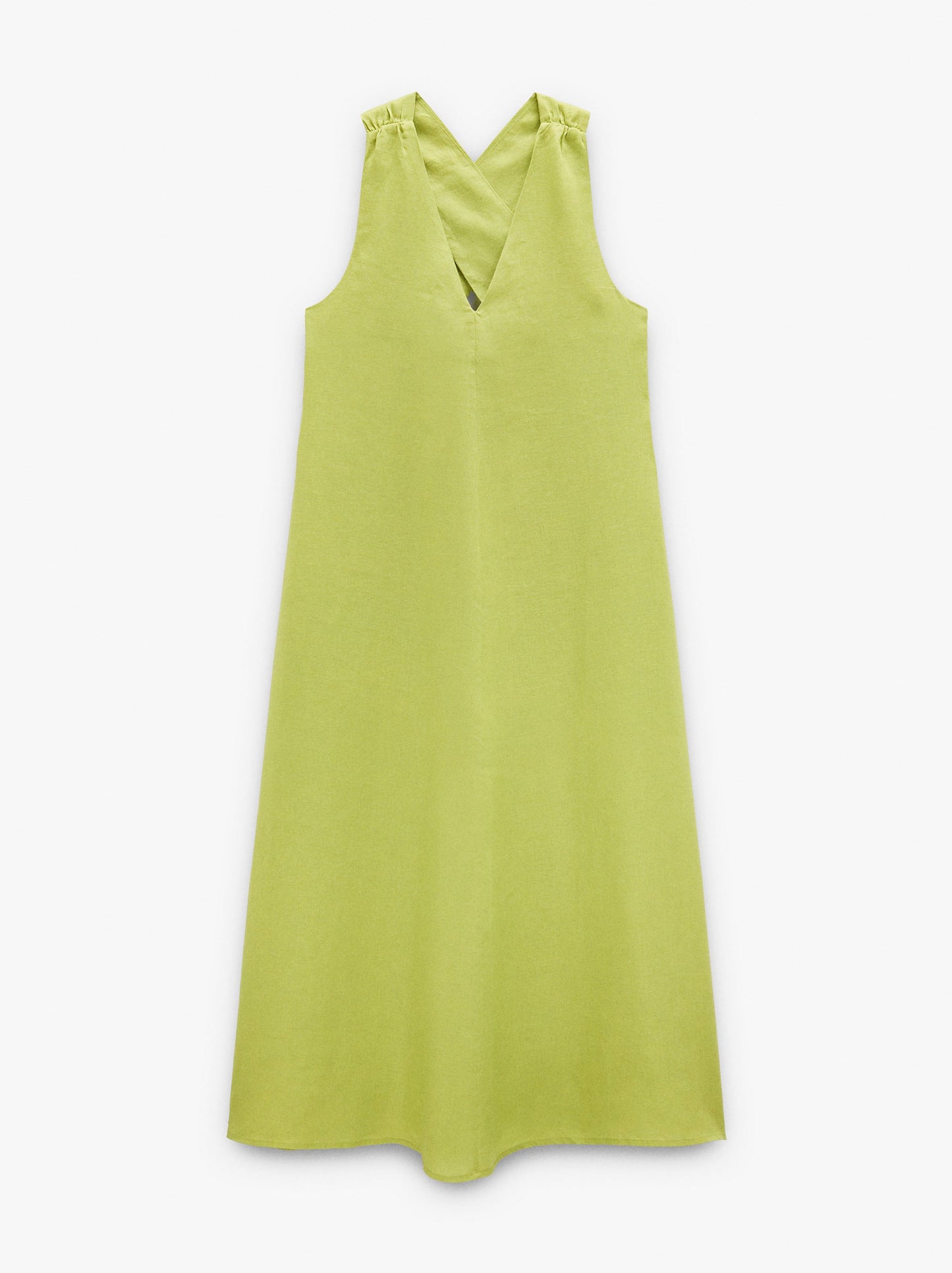 Long Dress With Crossed Straps 100% Linen