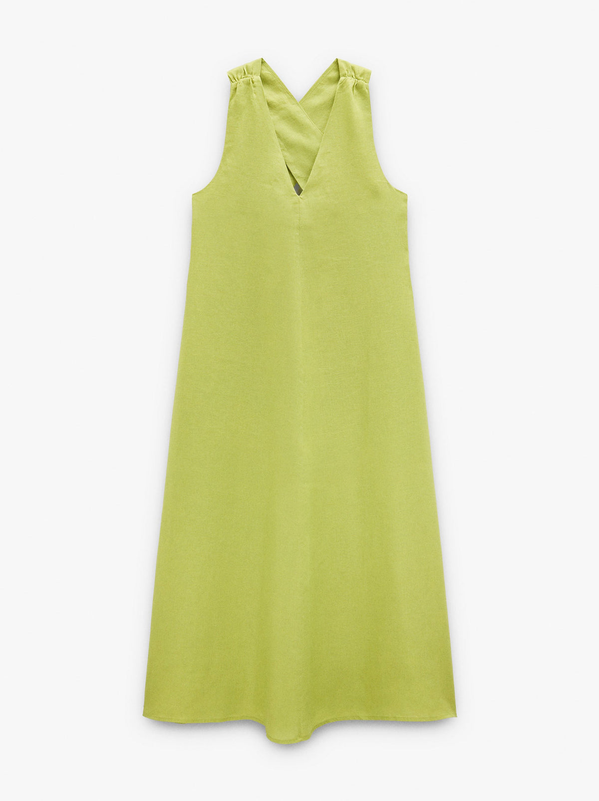 Long Dress With Crossed Straps 100% Linen