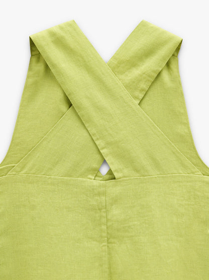 Long Dress With Crossed Straps 100% Linen