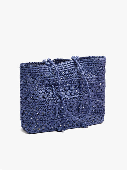 Tote Bag Braided With Paper Straw Effect