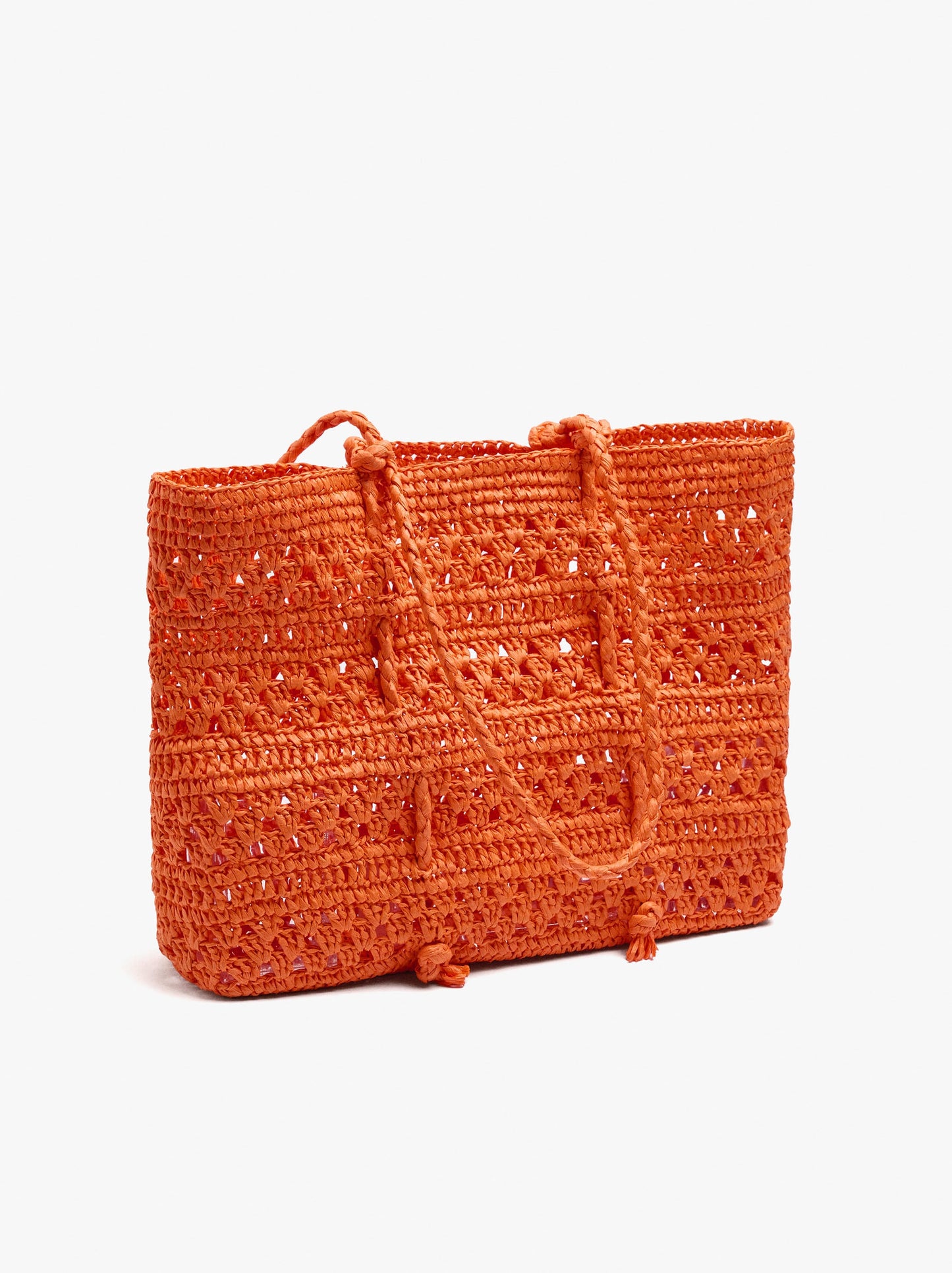 Tote Bag Braided With Paper Straw Effect