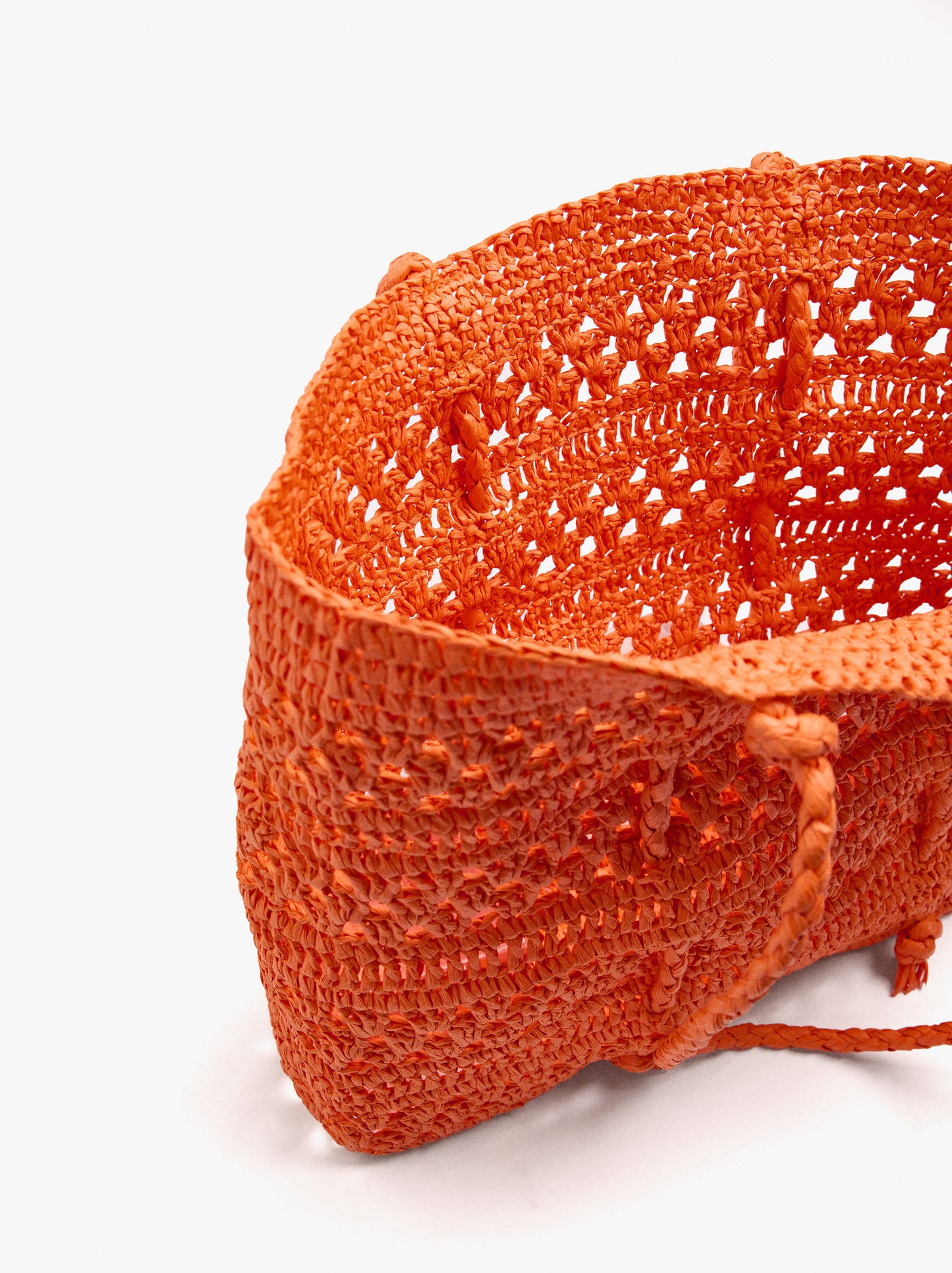 Tote Bag Braided With Paper Straw Effect