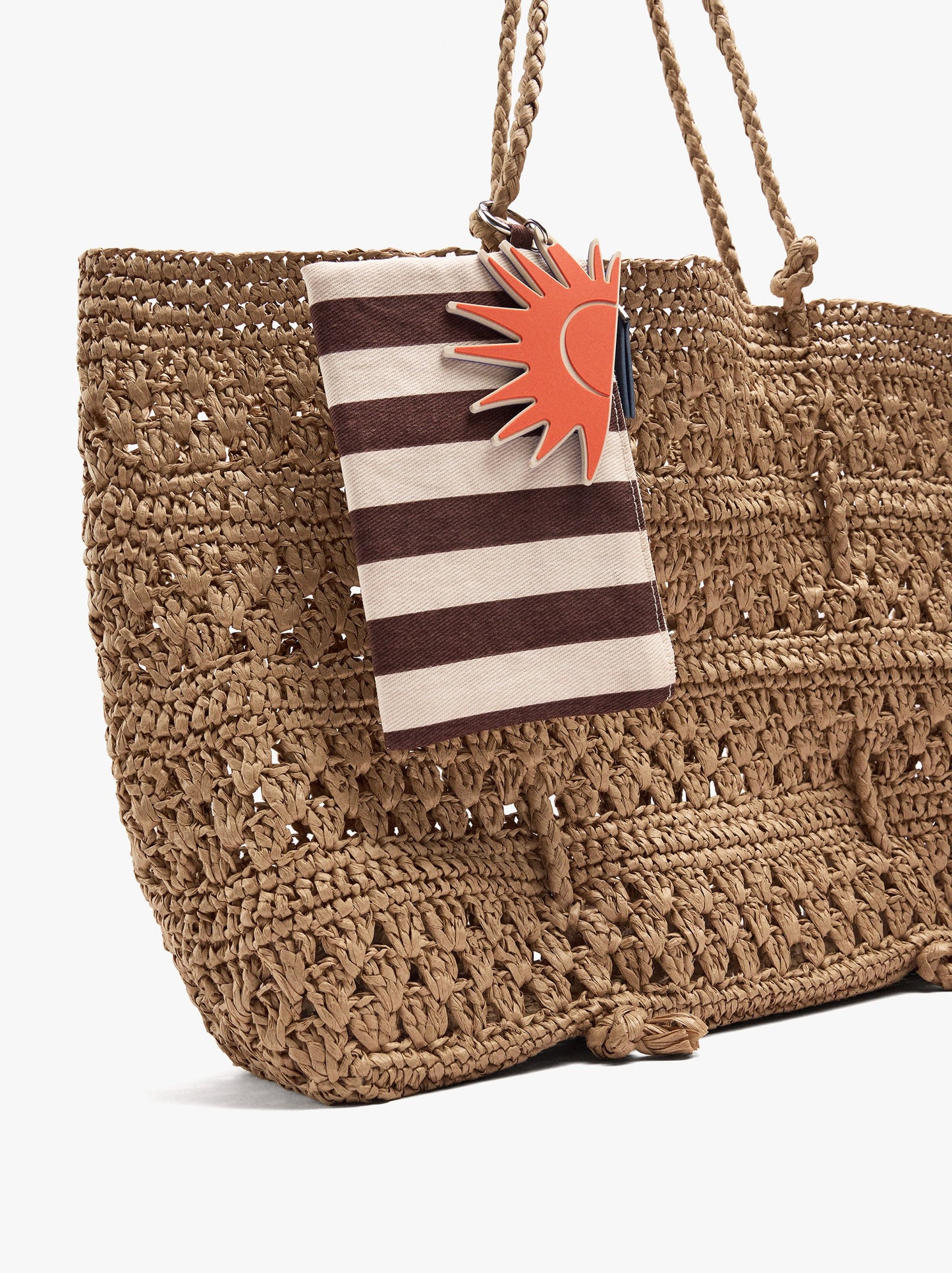 Shopper Bag With Braided Paper Straw Effect