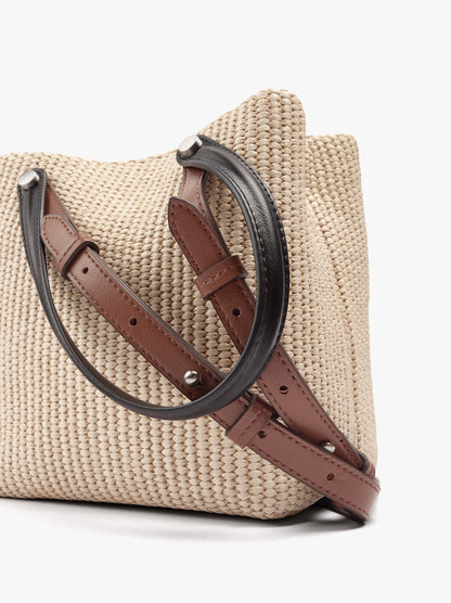Tote Bag With Paper Straw Effect With Versatile Straps