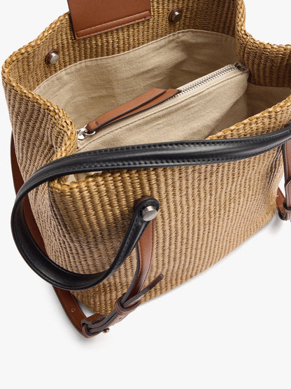 Paper Straw Effect Shopper Bag With Versatile Straps