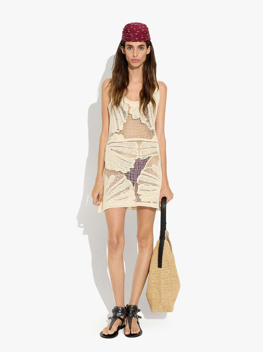 Floral Knit Dress With 100% Cotton