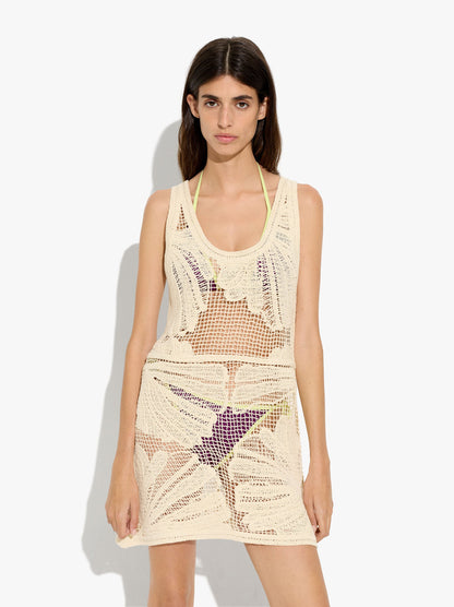 Floral Knit Dress With 100% Cotton