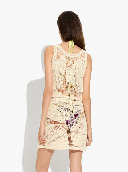 Floral Knit Dress With 100% Cotton