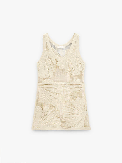 Floral Knit Dress With 100% Cotton