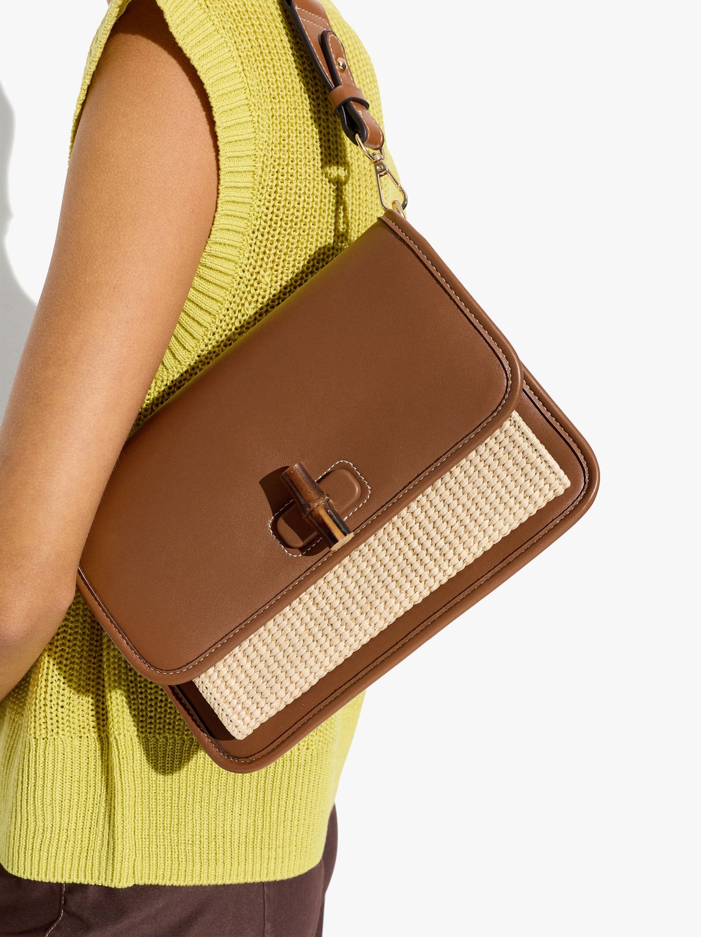 Shoulder Bag With Flap And Crossbody Bag Strap