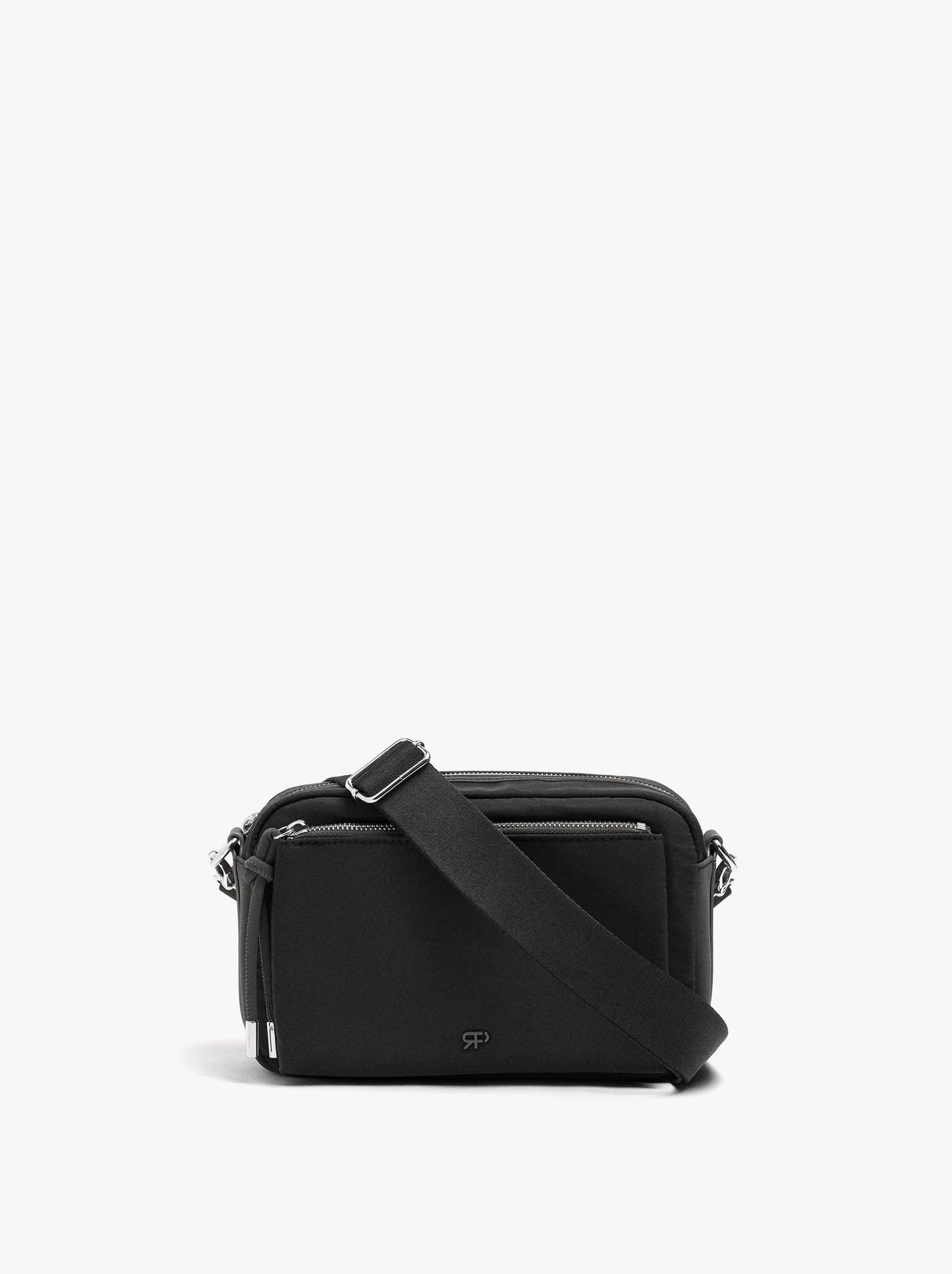Nylon Crossbody Bag With Exterior Pockets