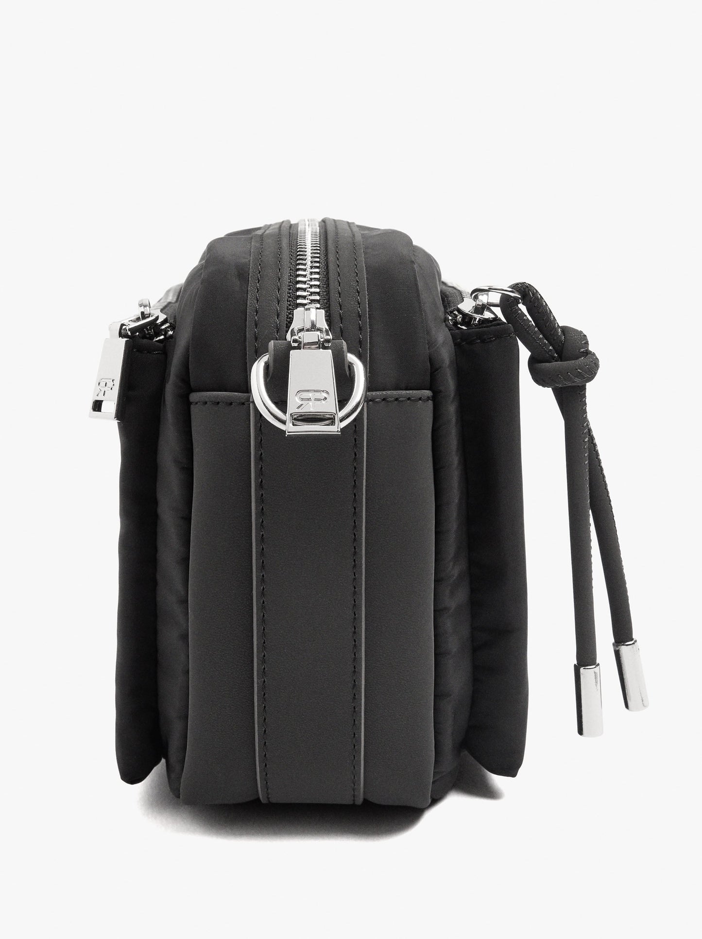 Nylon Crossbody Bag With Exterior Pockets