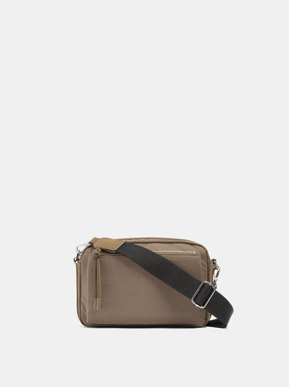 Nylon Crossbody Bag With Exterior Pockets