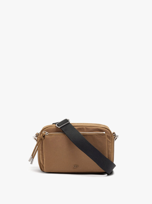 Nylon Crossbody Bag With Exterior Pockets