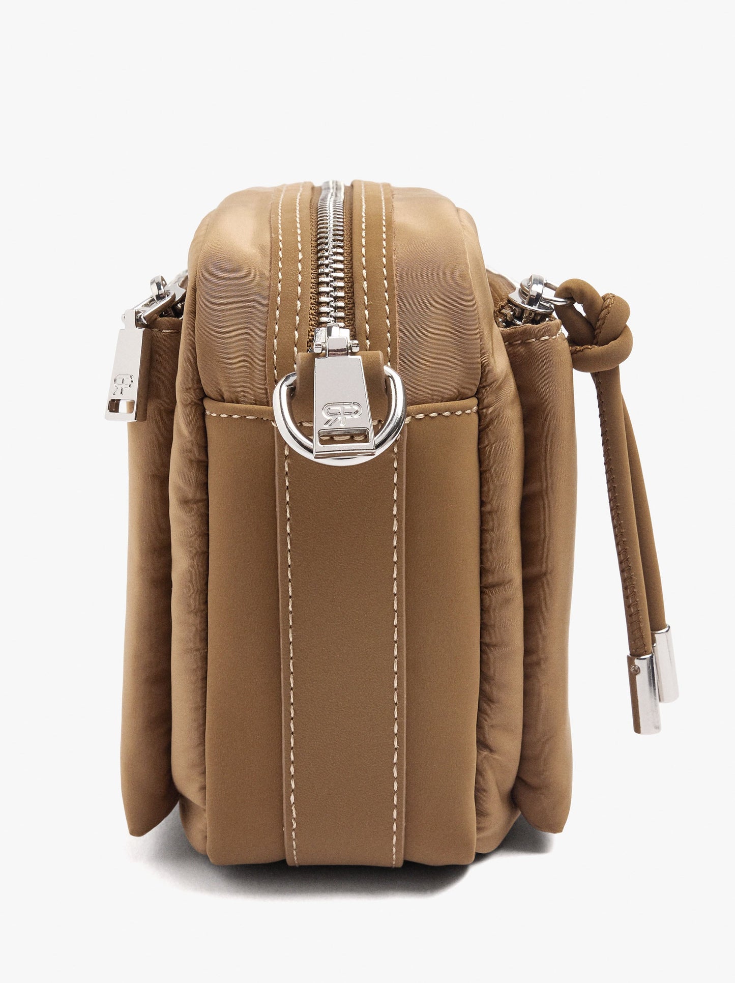 Nylon Crossbody Bag With Exterior Pockets