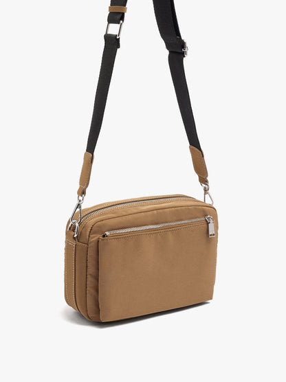 Nylon Crossbody Bag With Exterior Pockets