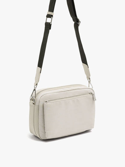 Nylon Crossbody Bag With Exterior Pockets