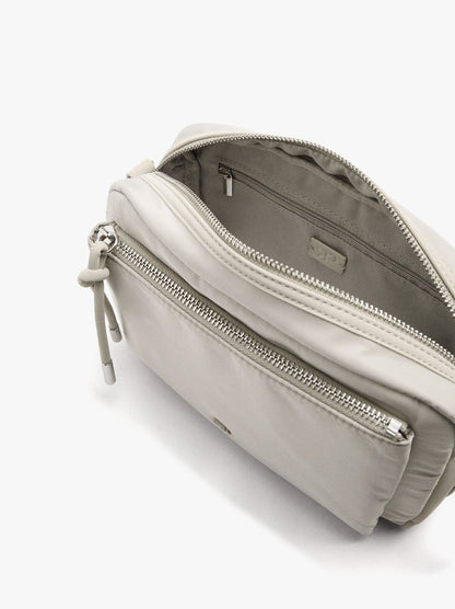 Nylon Crossbody Bag With Exterior Pockets