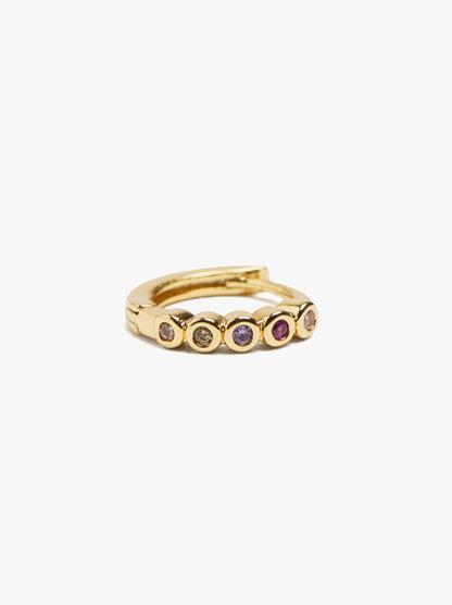 Individual Hoop With Cubic Zirconia 18k Gold Plated