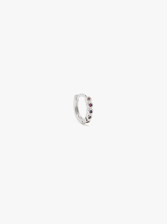 Individual Hoop With Zirconia Silver Plated