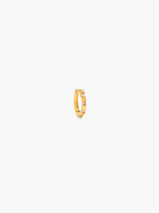 Individual Hoop With Cubic Zirconia 18k Gold Plated