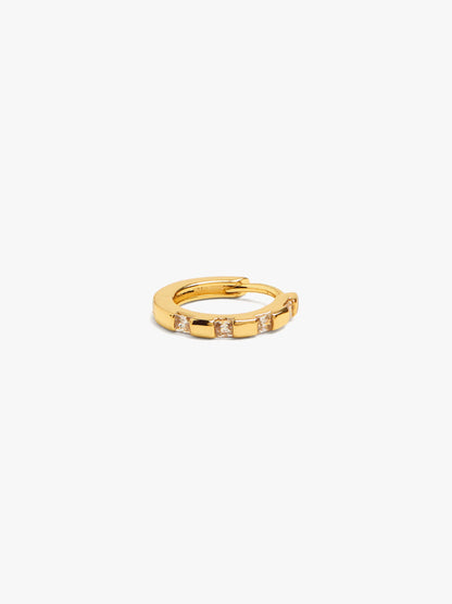 Individual Hoop With Cubic Zirconia 18k Gold Plated