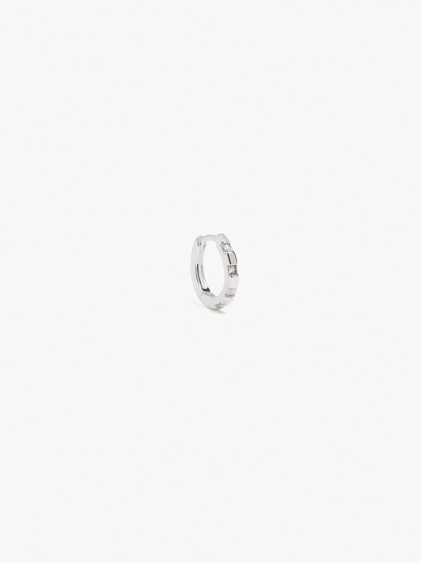 Individual Hoop With Zirconia Silver Plated