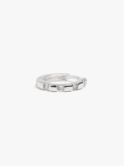 Individual Hoop With Zirconia Silver Plated