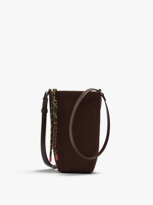 Ribbed Mobile Phone Bag With Strap