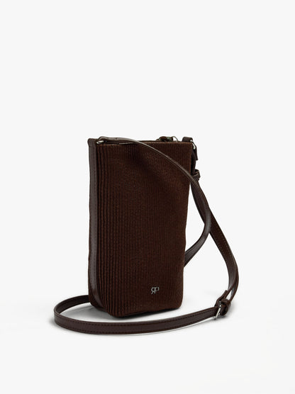 Ribbed Mobile Phone Bag With Strap