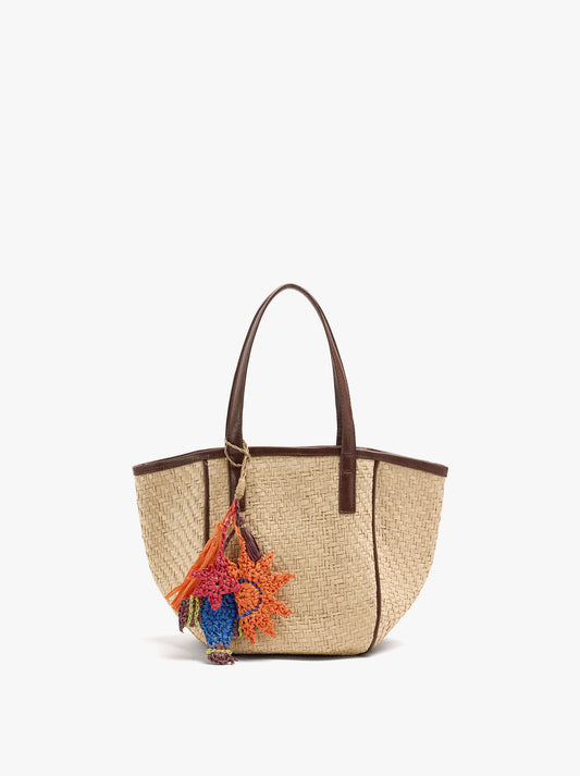 Tote Bag Paper Straw With M Pendant