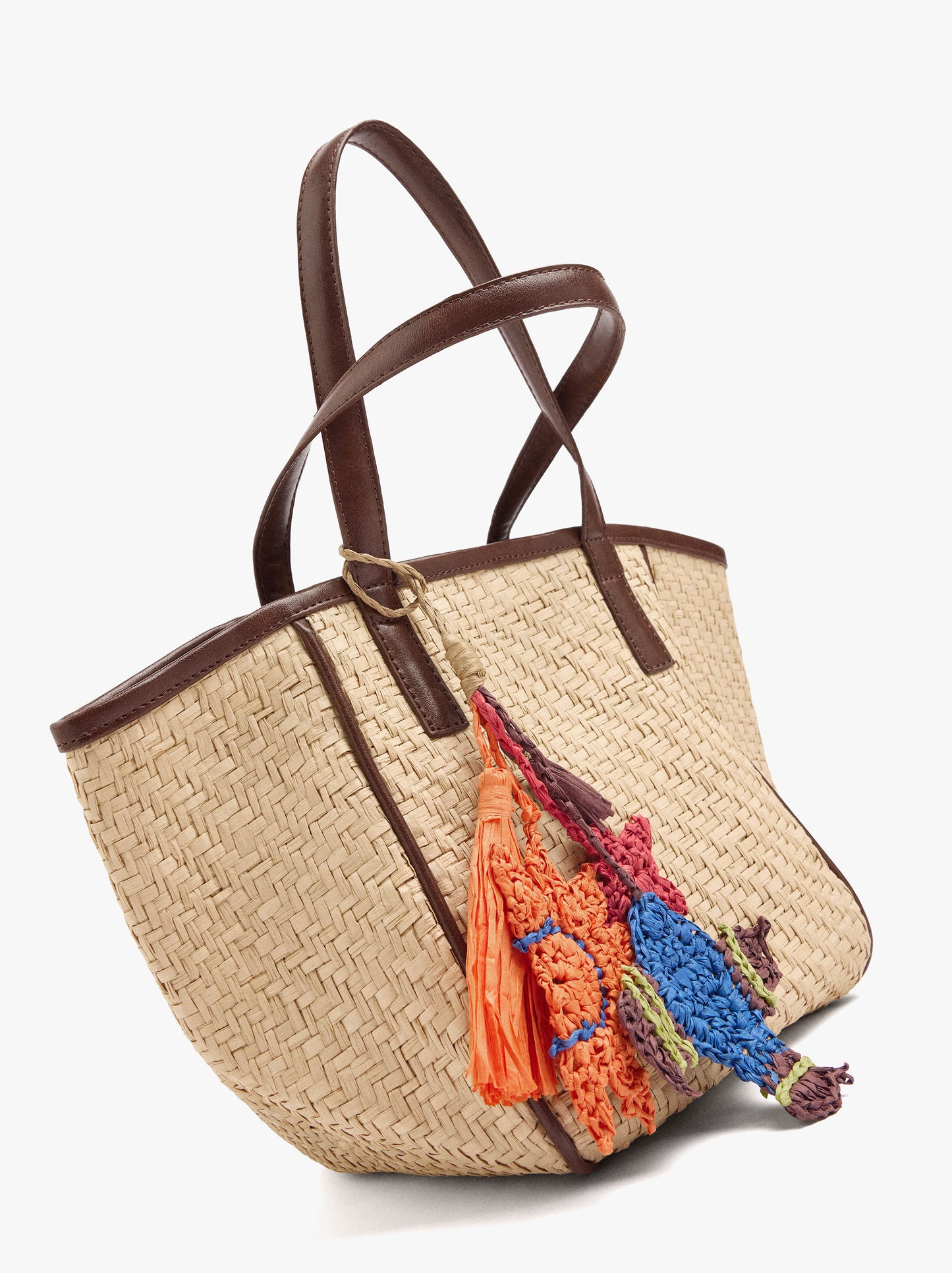 Tote Bag Paper Straw With M Pendant