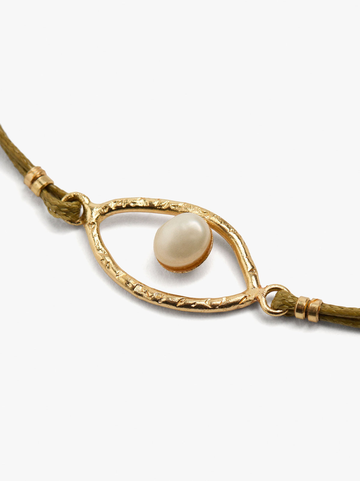 Adjustable Bracelet Charm Eye With Pearl