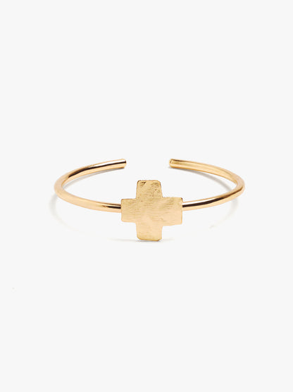 Open Bracelet With Cross