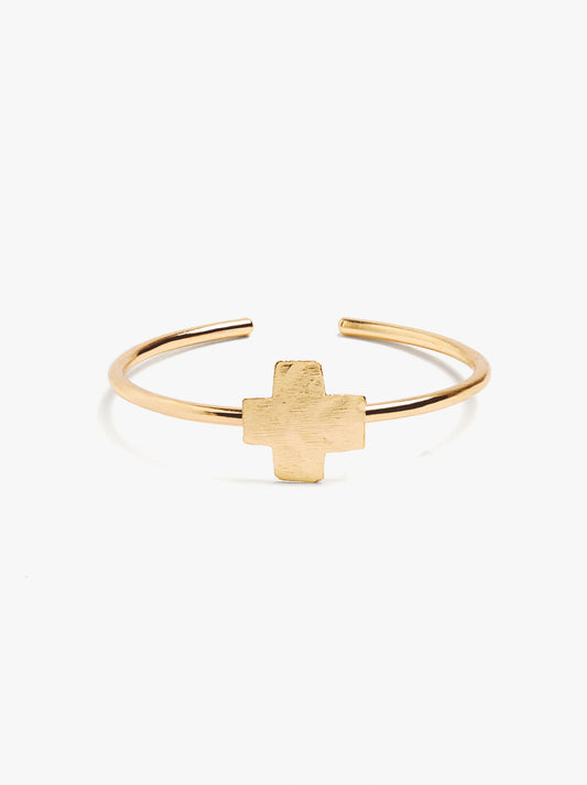 Open Bracelet With Cross