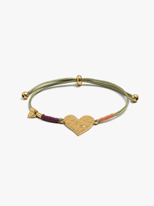 Adjustable Bracelet With Heart Charms