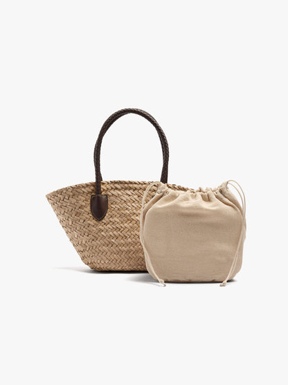 Tote Bag Of Straw With Removable Bag M