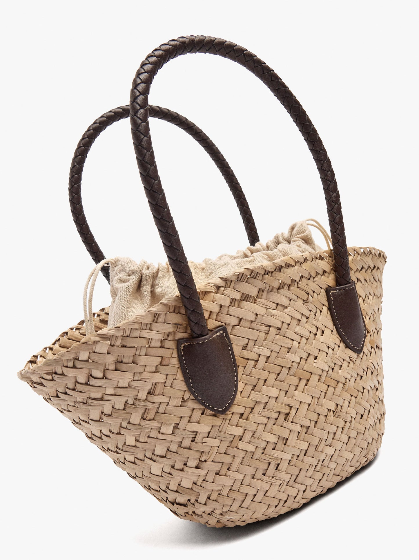Tote Bag Of Straw With Removable Bag M