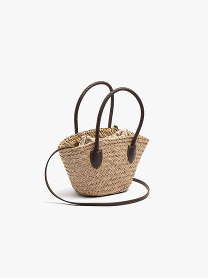 Tote Bag Of Straw With Removable Bag M