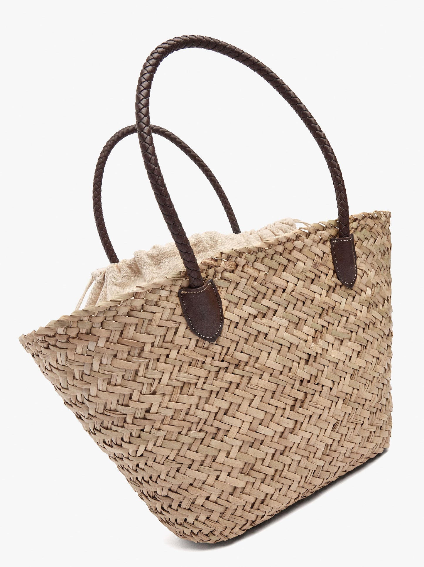 Shopper Bag Of Straw With Removable Bag L