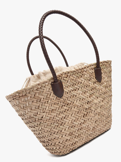 Shopper Bag Of Straw With Removable Bag L