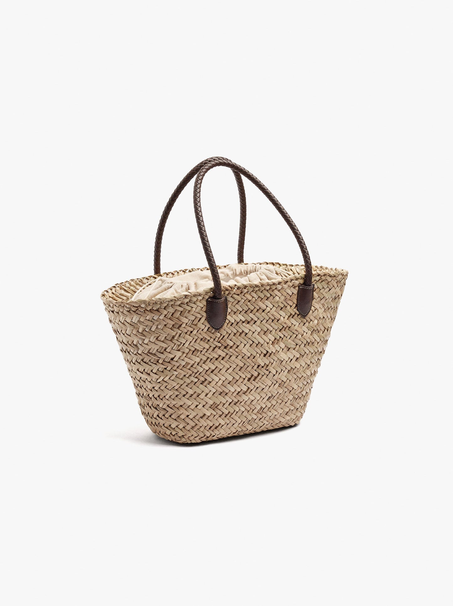 Shopper Bag Of Straw With Removable Bag L