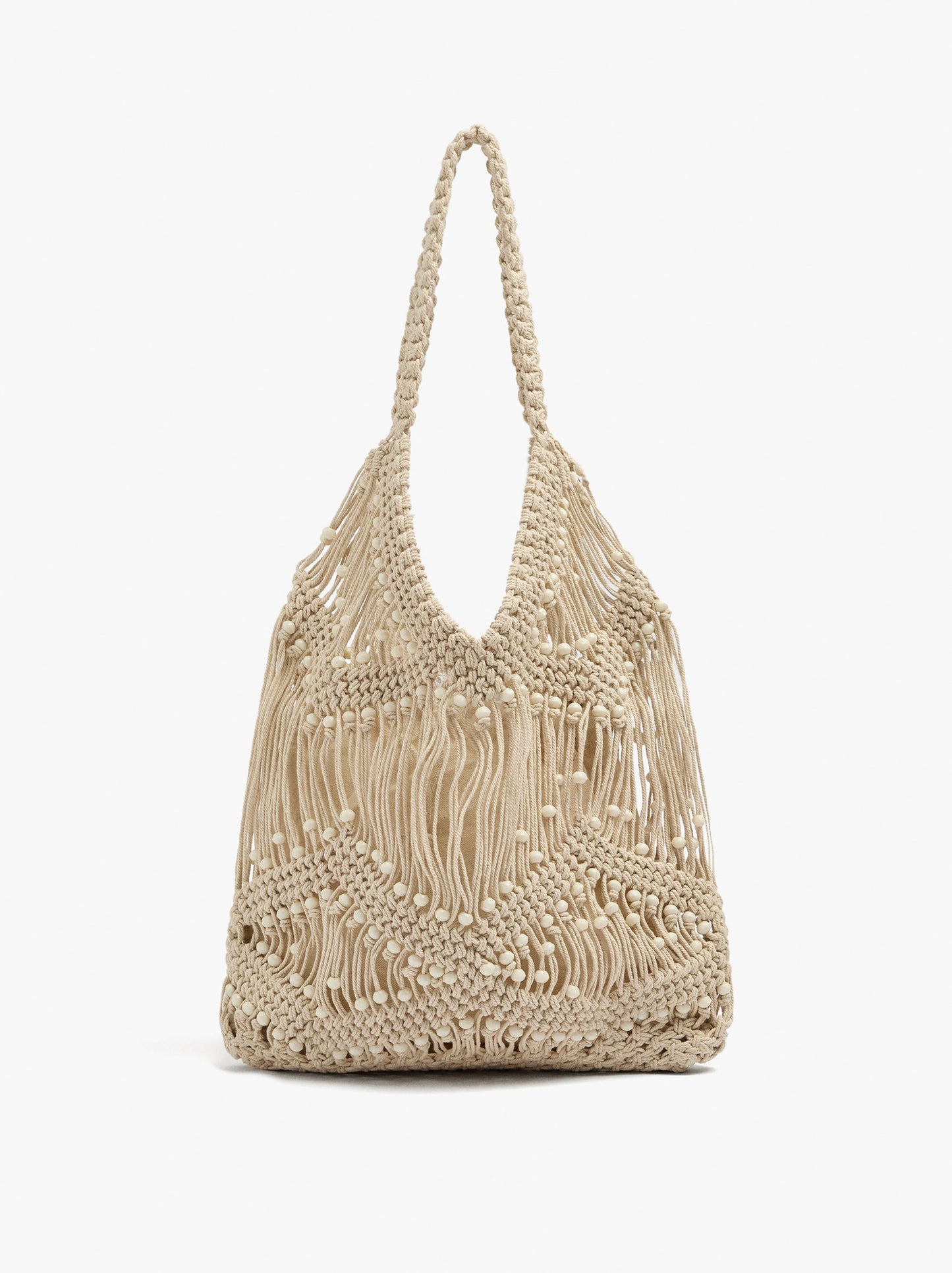 Tote Bag With Braided Detail And Removable Pouch