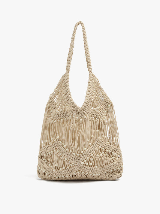 Tote Bag With Braided Detail And Removable Pouch