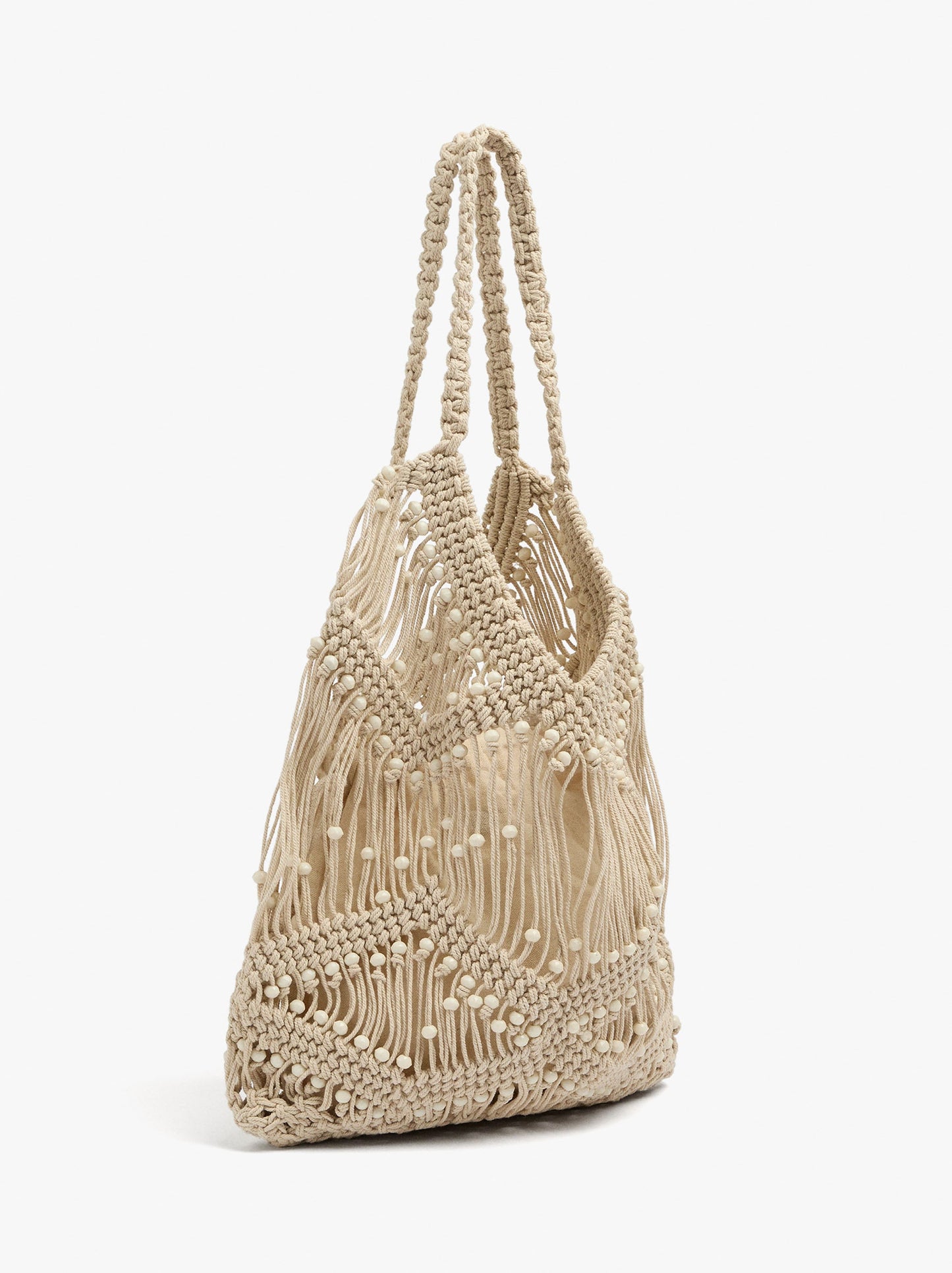 Tote Bag With Braided Detail And Removable Pouch